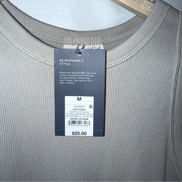 Universal Thread Halter Ribbed Tan Casual Dress Size Medium - Picture 9 of 9